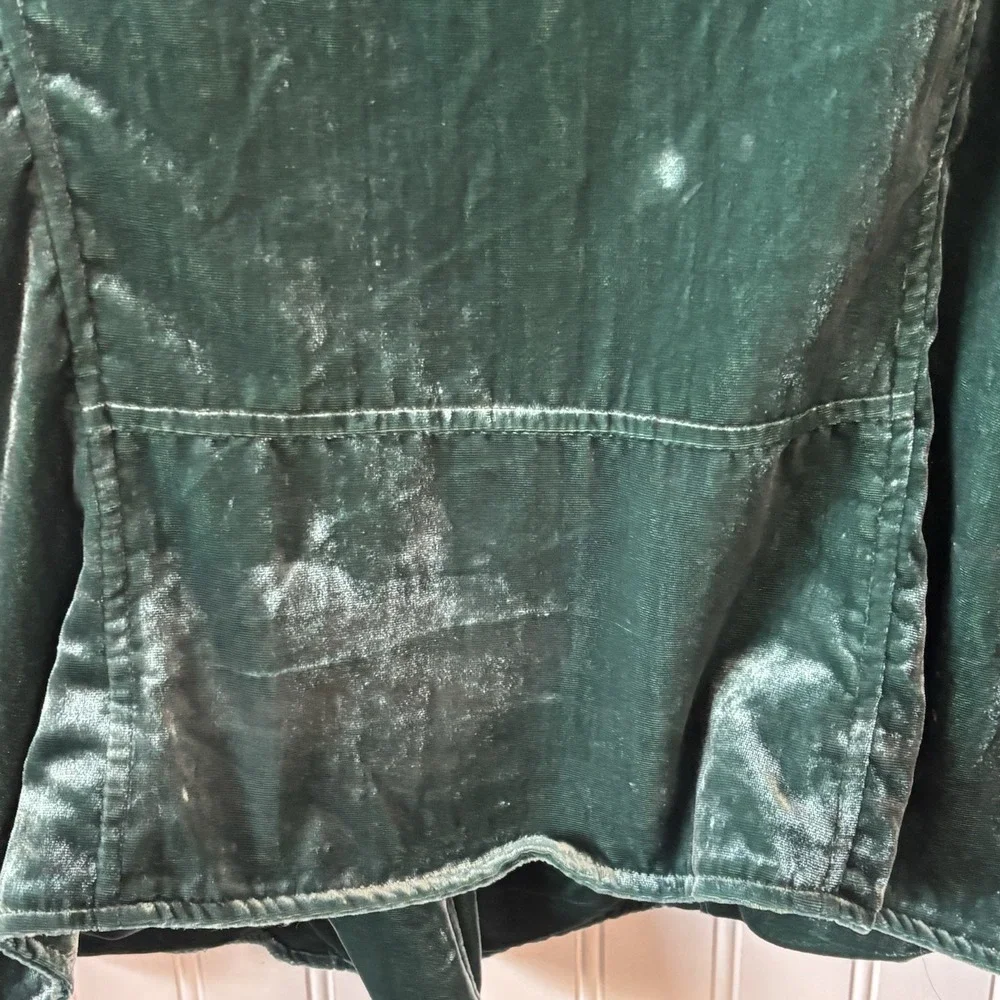 Torrid Velveteen Moto Jacket Mottled Texture‎ 4/26US Botanical Garden Green Zip